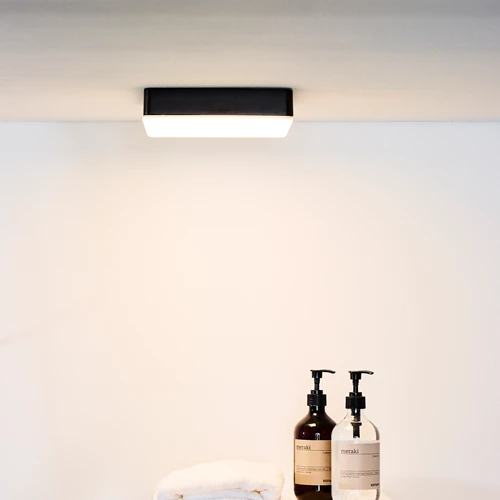 Lucide CERES-LED - Deckenleuchte Badezimmer - LED Dim. - 1x30W 3000K - IP44 - Schwarz - Atmosphäre 1